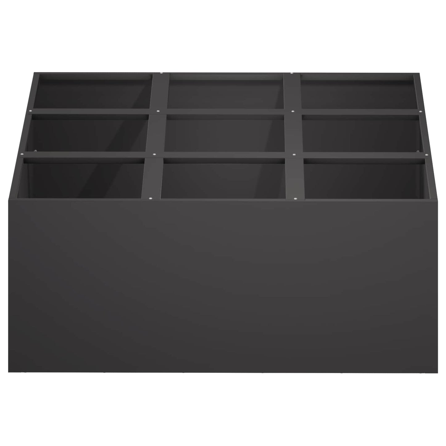 vidaXL Γλάστρα Κήπου Μαύρο 100 x 100 x 20 cm Ψυχρής έλασης χάλυβας
