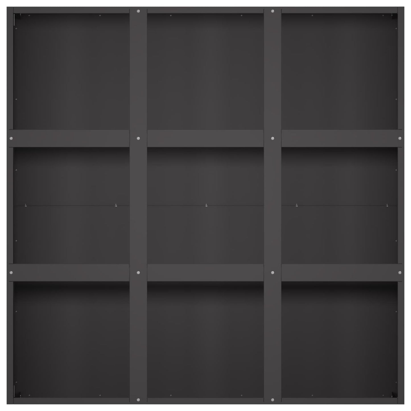 vidaXL Γλάστρα Κήπου Μαύρο 100 x 100 x 20 cm Ψυχρής έλασης χάλυβας