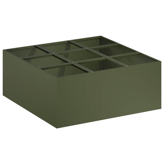 vidaXL Γλάστρα Κήπου Λαδί 100 x 100 x 20 cm Ψυχρής έλασης χάλυβας