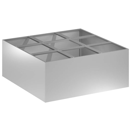 vidaXL Γλάστρα Κήπου Ασημί 100 x 100 x 20 cm Γαλβανισμένος Χάλυβας