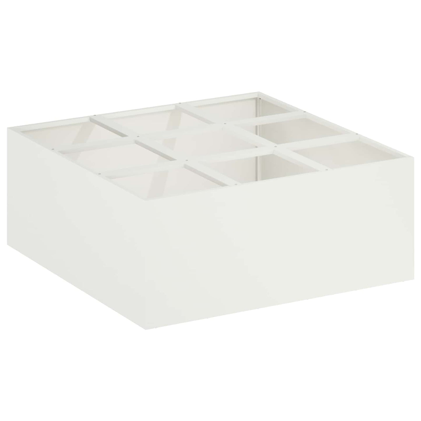vidaXL Γλάστρα Κήπου Λευκό 100 x 100 x 30 cm Ψυχρής έλασης χάλυβας