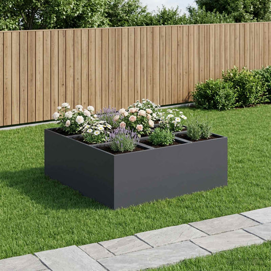 vidaXL Γλάστρα Κήπου Ανθρακί 100 x 100 x 30 cm Ψυχρής έλασης χάλυβας