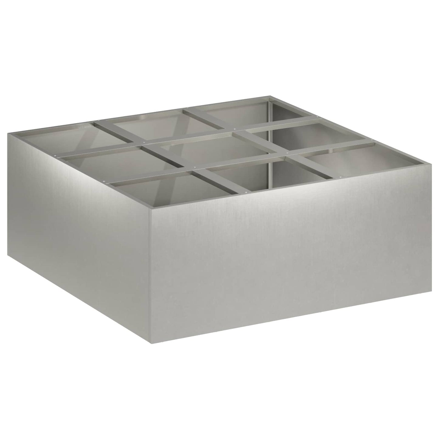 vidaXL Γλάστρα Κήπου Ασημί 100 x 100 x 30 cm Ανοξείδωτο Ατσάλι