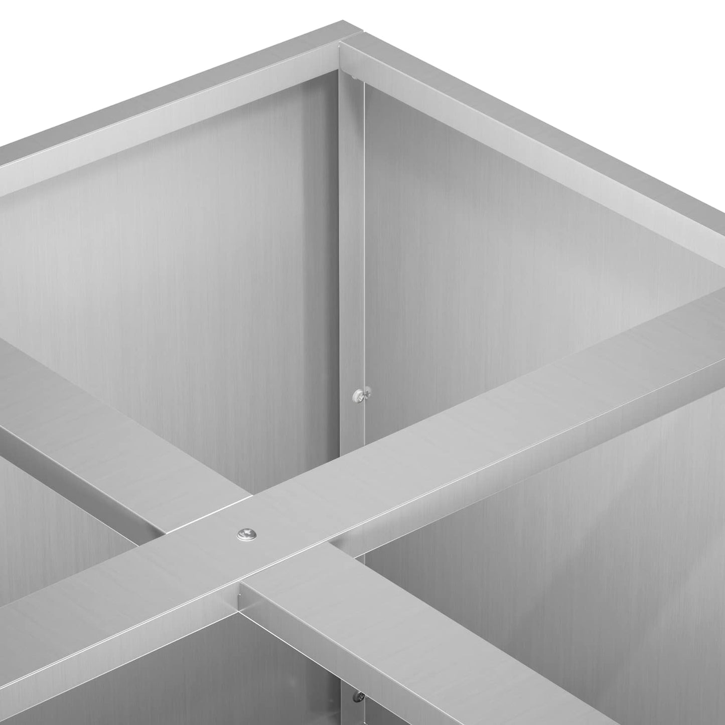 vidaXL Γλάστρα Κήπου Ασημί 100 x 100 x 30 cm Γαλβανισμένος Χάλυβας