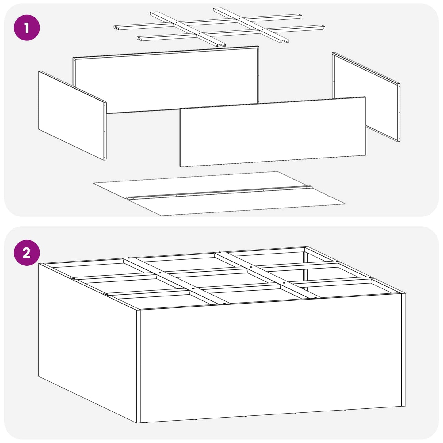 vidaXL Γλάστρα Κήπου Μαύρο 100 x 100 x 40 cm Ψυχρής έλασης χάλυβας