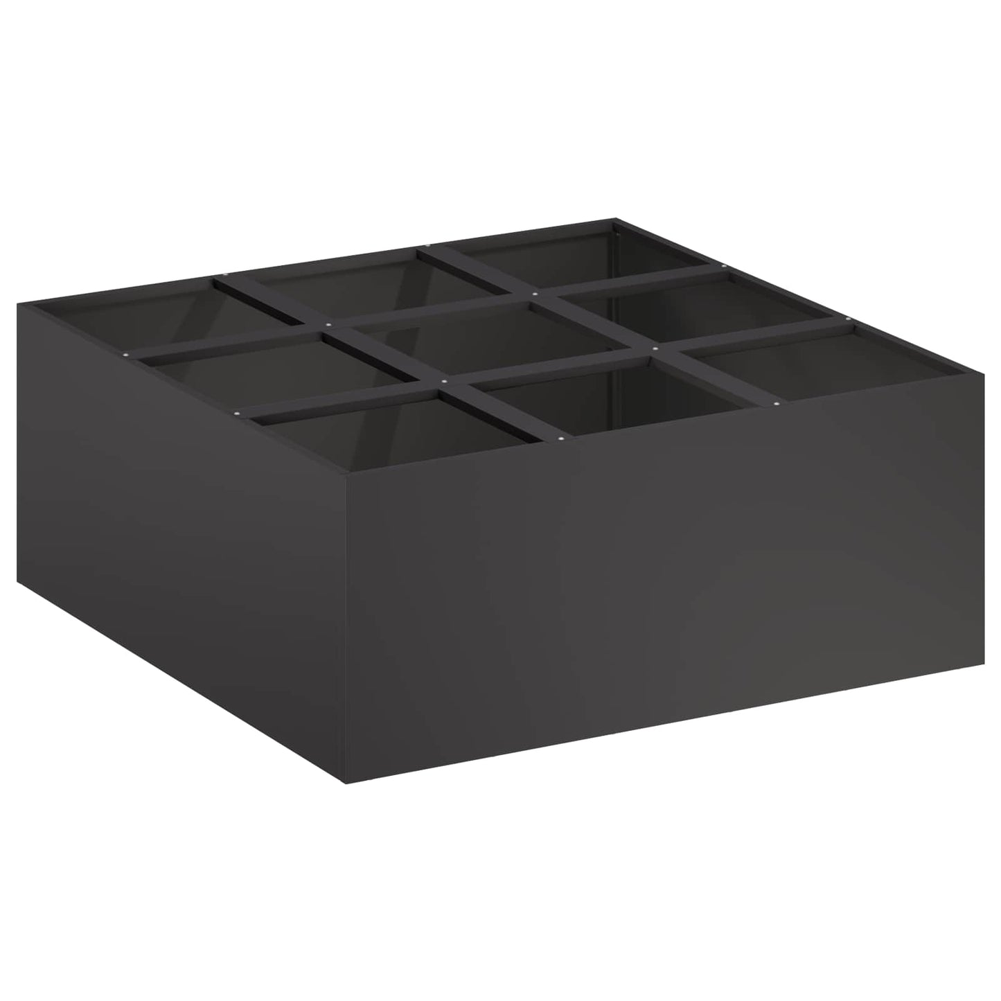 vidaXL Γλάστρα Κήπου Μαύρο 100 x 100 x 40 cm Ψυχρής έλασης χάλυβας