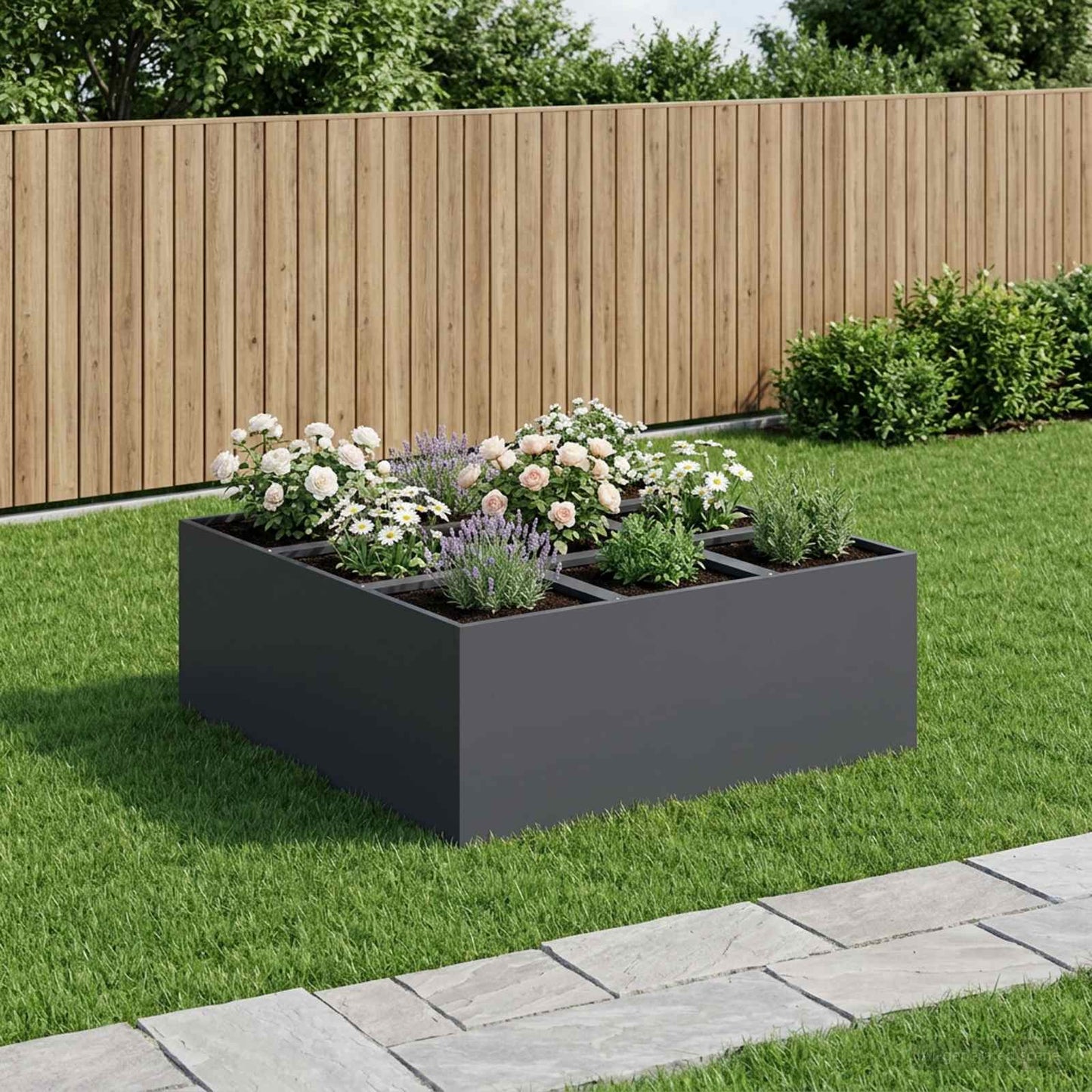 vidaXL Γλάστρα Κήπου Ανθρακί 100 x 100 x 40 cm Ψυχρής έλασης χάλυβας