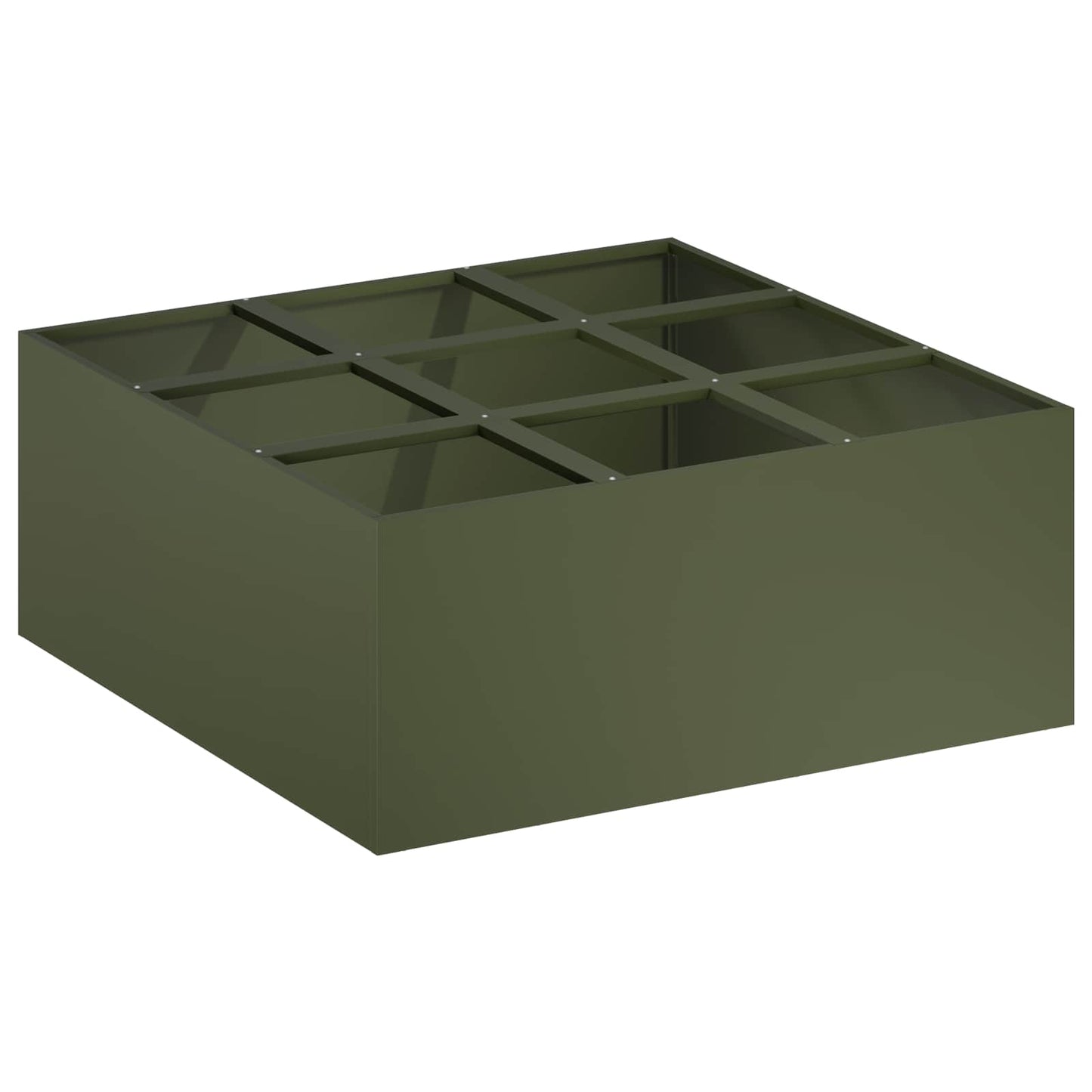 vidaXL Γλάστρα Κήπου Λαδί 100 x 100 x 40 cm Ψυχρής έλασης χάλυβας