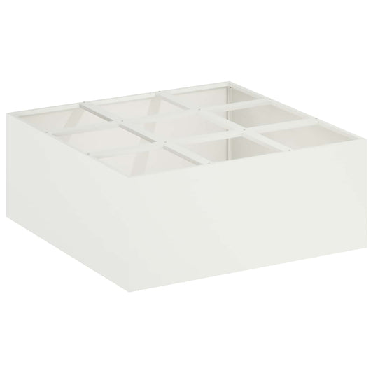 vidaXL Γλάστρα Κήπου Λευκό 100 x 100 x 50 cm Ψυχρής έλασης χάλυβας