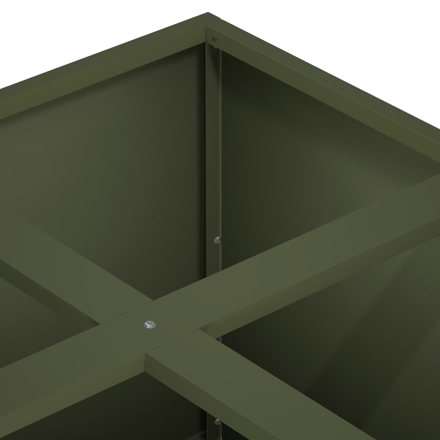 vidaXL Γλάστρα Κήπου Λαδί 100 x 100 x 50 cm Ψυχρής έλασης χάλυβας