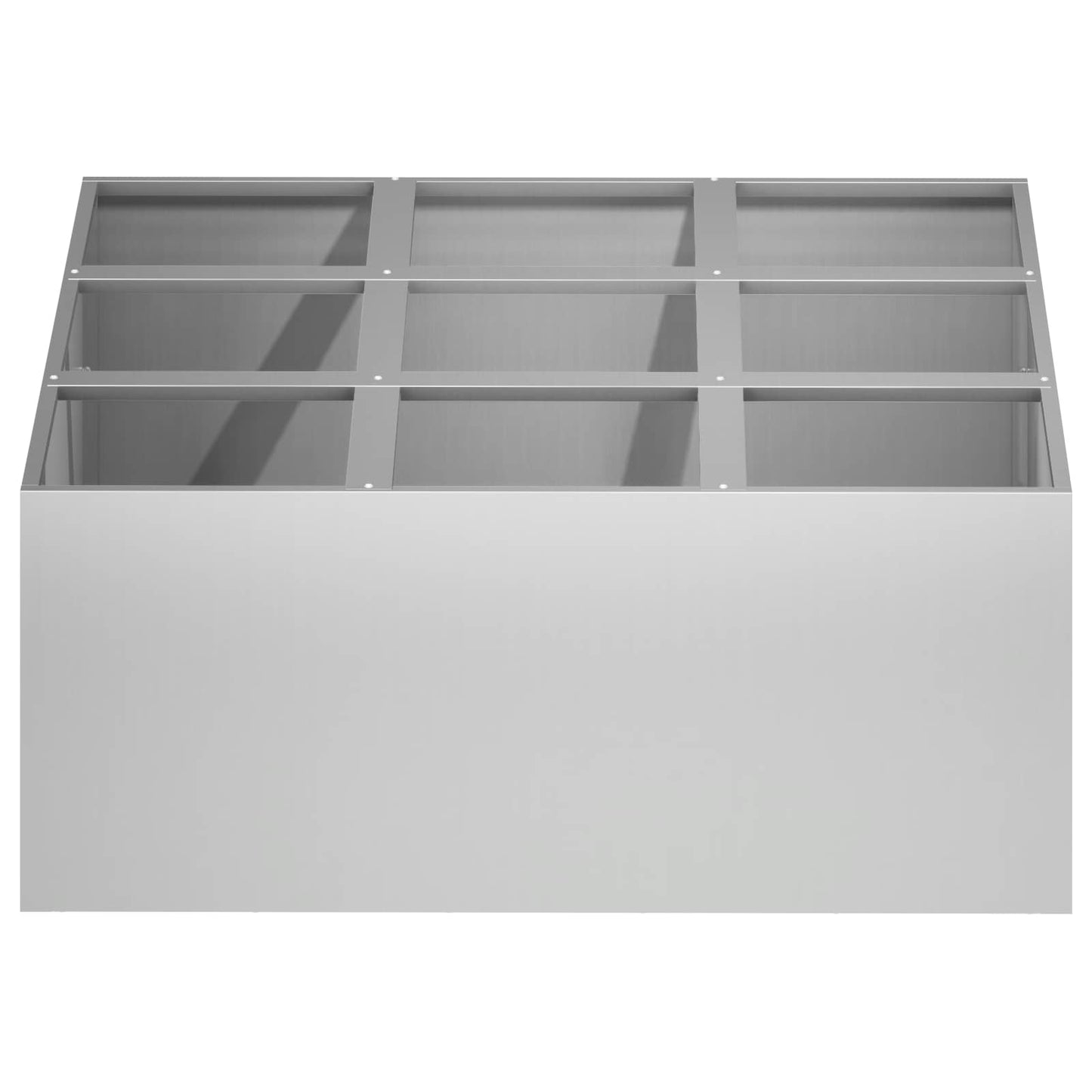 vidaXL Γλάστρα Κήπου Ασημί 100 x 100 x 50 cm Γαλβανισμένος Χάλυβας