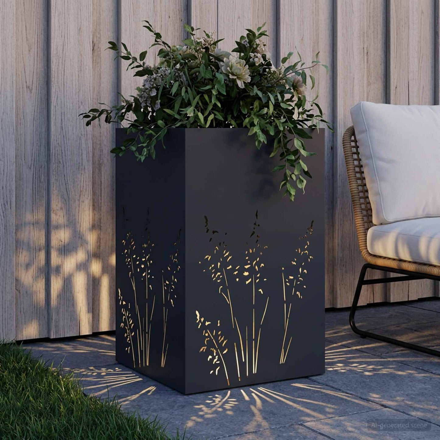 vidaXL Γλάστρα Κήπου Ανθρακί 50 x 50 x 75 cm Ψυχρής έλασης χάλυβας