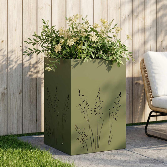 vidaXL Γλάστρα Κήπου Λαδί 50 x 50 x 75 cm Ψυχρής έλασης χάλυβας