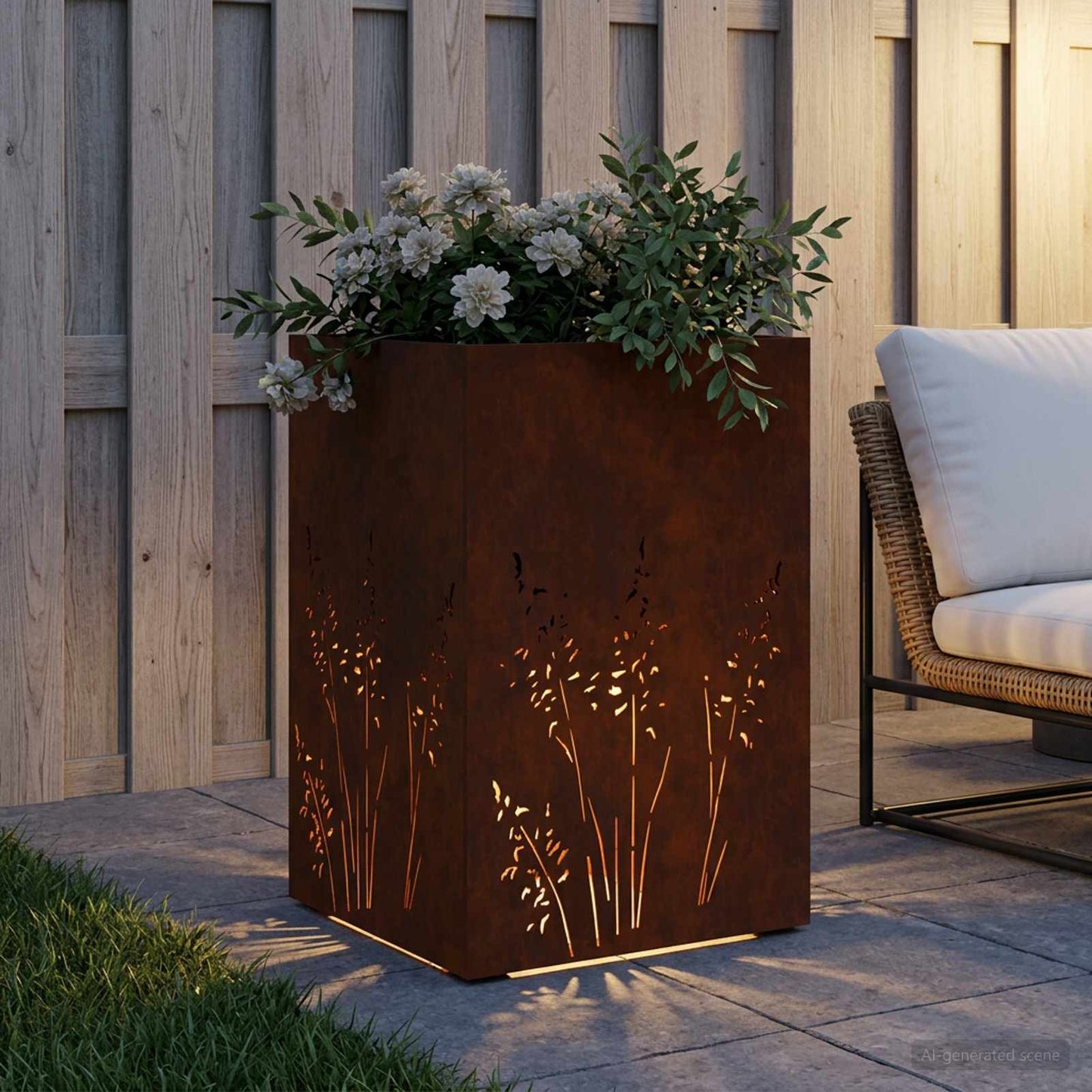 vidaXL Γλάστρα Κήπου Σκ rusty 50 x 50 x 75 cm