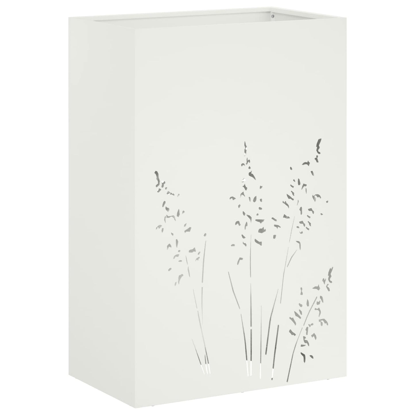 vidaXL Γλάστρα Κήπου Λευκό 50 x 30 x 75 εκ Ψυχρής έλασης χάλυβας
