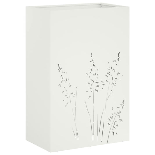 vidaXL Γλάστρα Κήπου Λευκό 50 x 30 x 75 εκ Ψυχρής έλασης χάλυβας