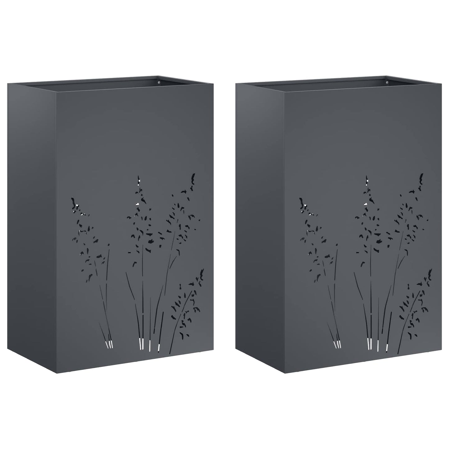 vidaXL Γλάστρα Κήπου 2 τμχ. Ανθρακί 50 x 30 x 75 εκ