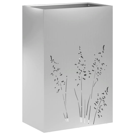 vidaXL Γλάστρα Κήπου Ασημί 50 x 30 x 75 εκ Γαλβανισμένος Χάλυβας