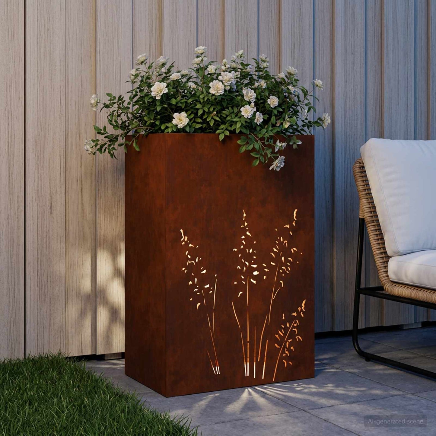 vidaXL Γλάστρα Κήπου Σκ rusty 50 x 30 x 75 εκ