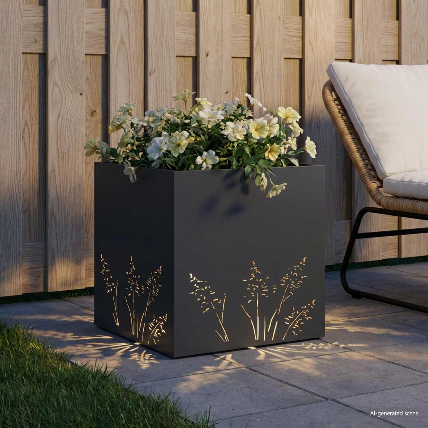vidaXL Γλάστρα Κήπου Ανθρακί 50 x 50 x 49 cm Ψυχρής έλασης χάλυβας