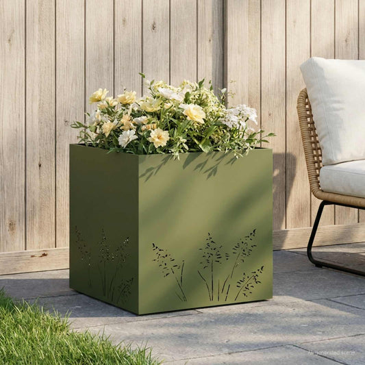 vidaXL Γλάστρα Κήπου Λαδί 50 x 50 x 49 cm Ψυχρής έλασης χάλυβας