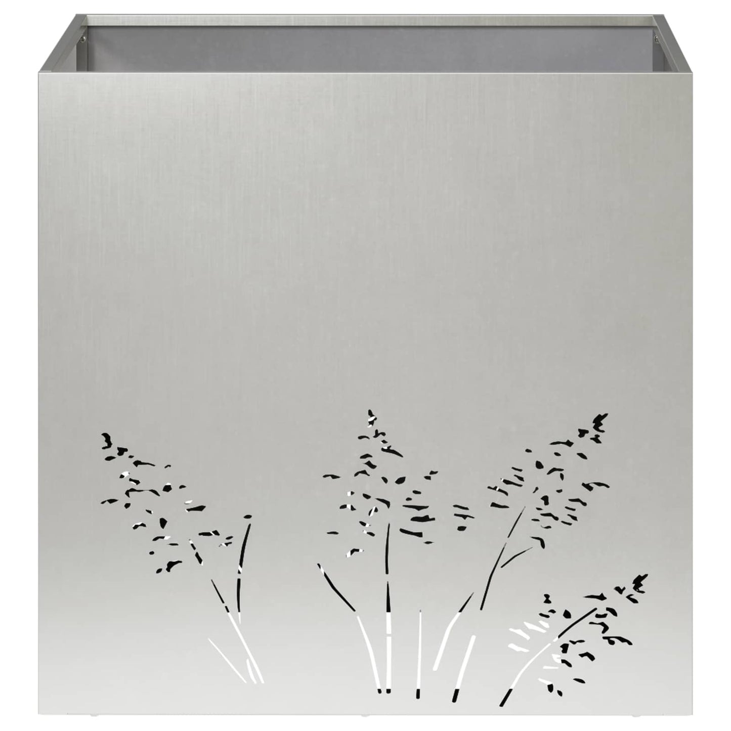 vidaXL Γλάστρα Κήπου Ασημί 50 x 50 x 49 cm Ανοξείδωτο Ατσάλι
