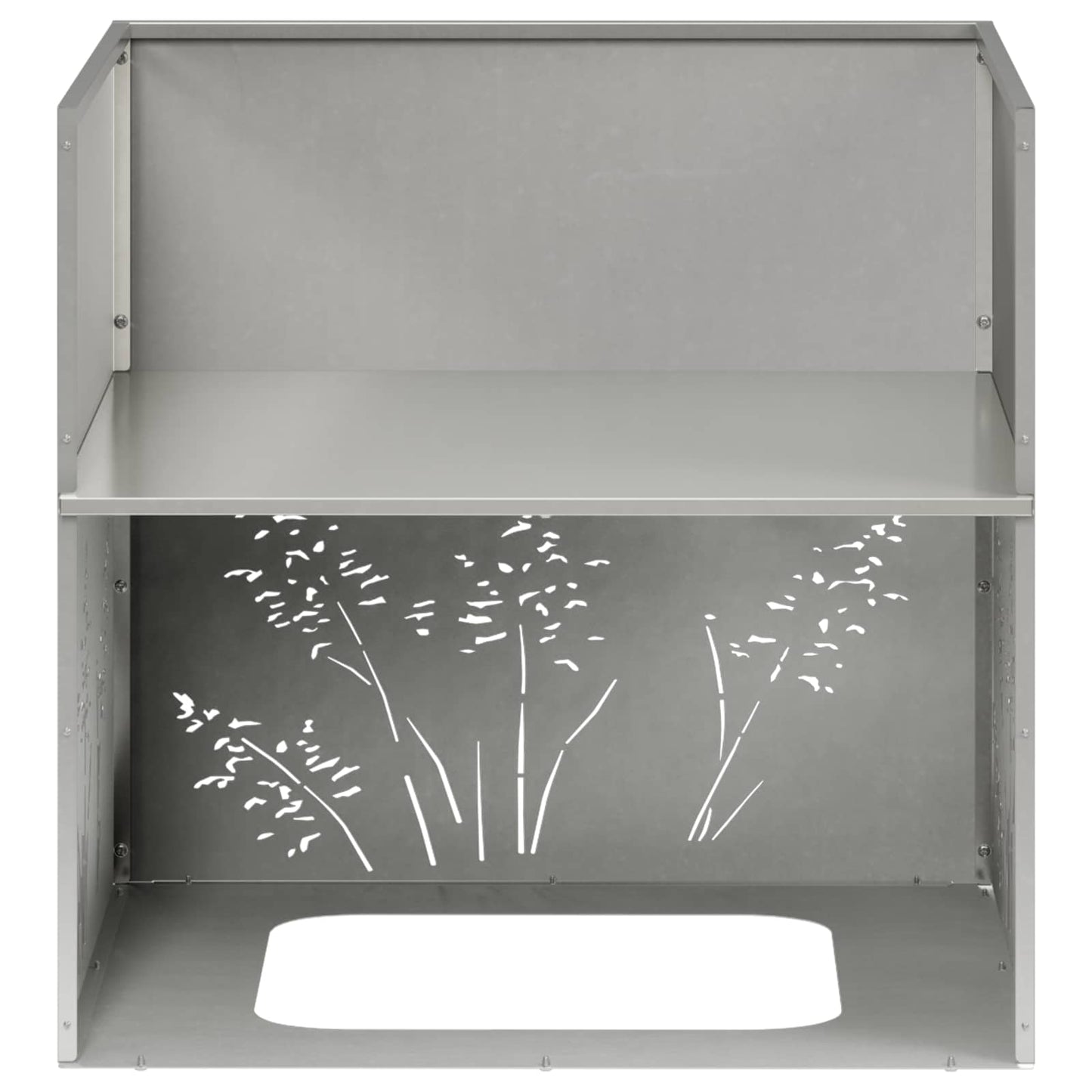 vidaXL Γλάστρα Κήπου Ασημί 50 x 50 x 49 cm Ανοξείδωτο Ατσάλι