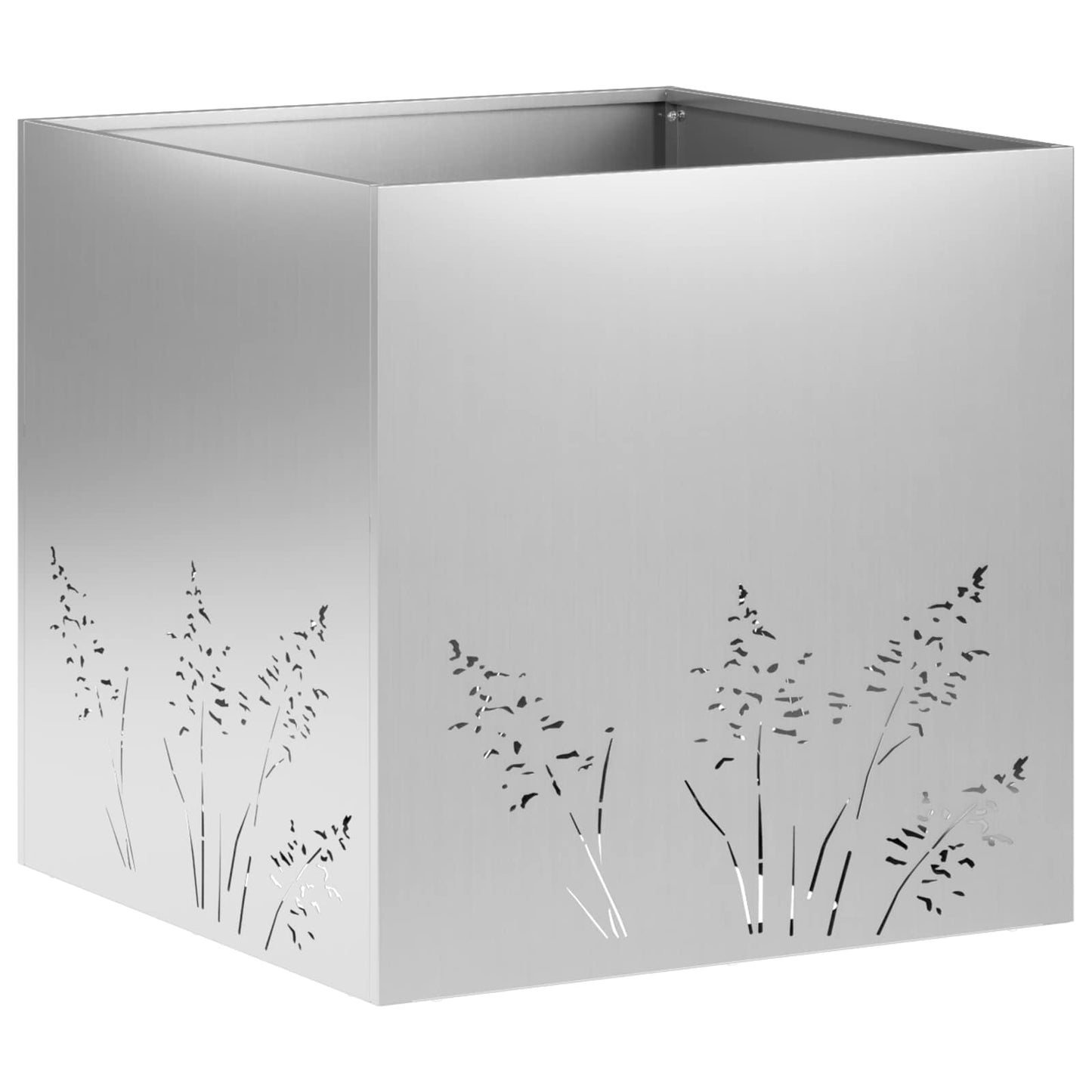 vidaXL Γλάστρα Κήπου Ασημί 50 x 50 x 49 cm Γαλβανισμένος Χάλυβας