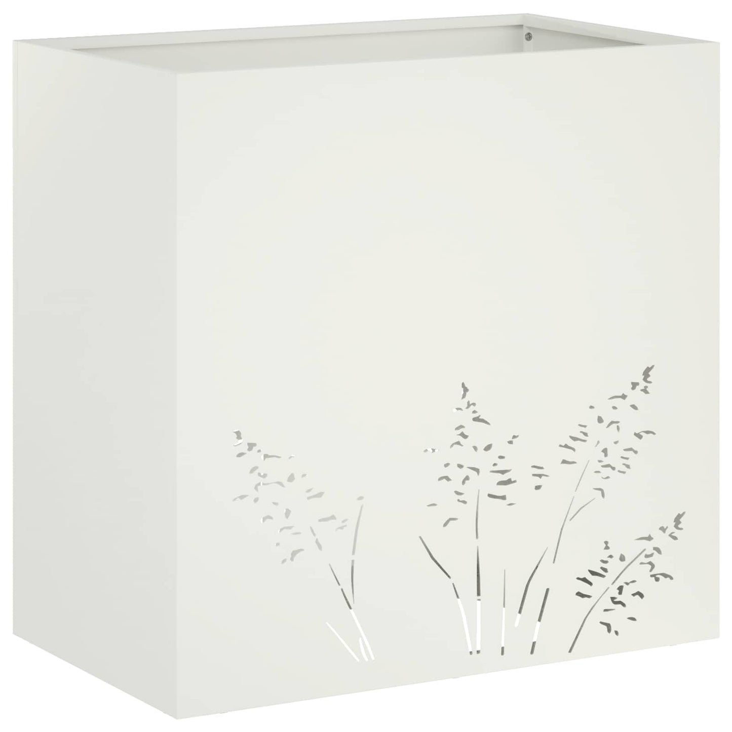 vidaXL Γλάστρα Κήπου Λευκό 50 x 30 x 49 εκ Ψυχρής έλασης χάλυβας