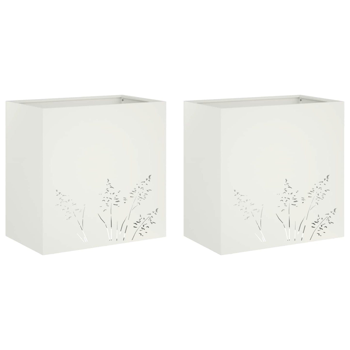 vidaXL Γλάστρα Κήπου 2 τμχ. Λευκό 50 x 30 x 49 εκ