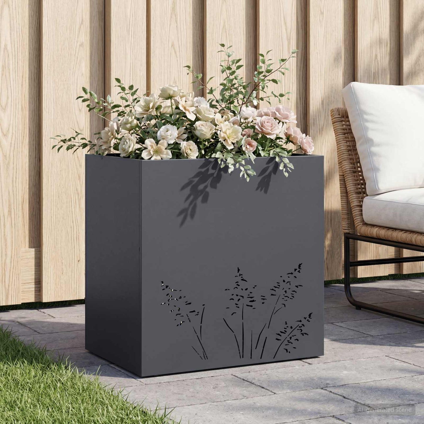 vidaXL Γλάστρα Κήπου Ανθρακί 50 x 30 x 49 εκ Ψυχρής έλασης χάλυβας