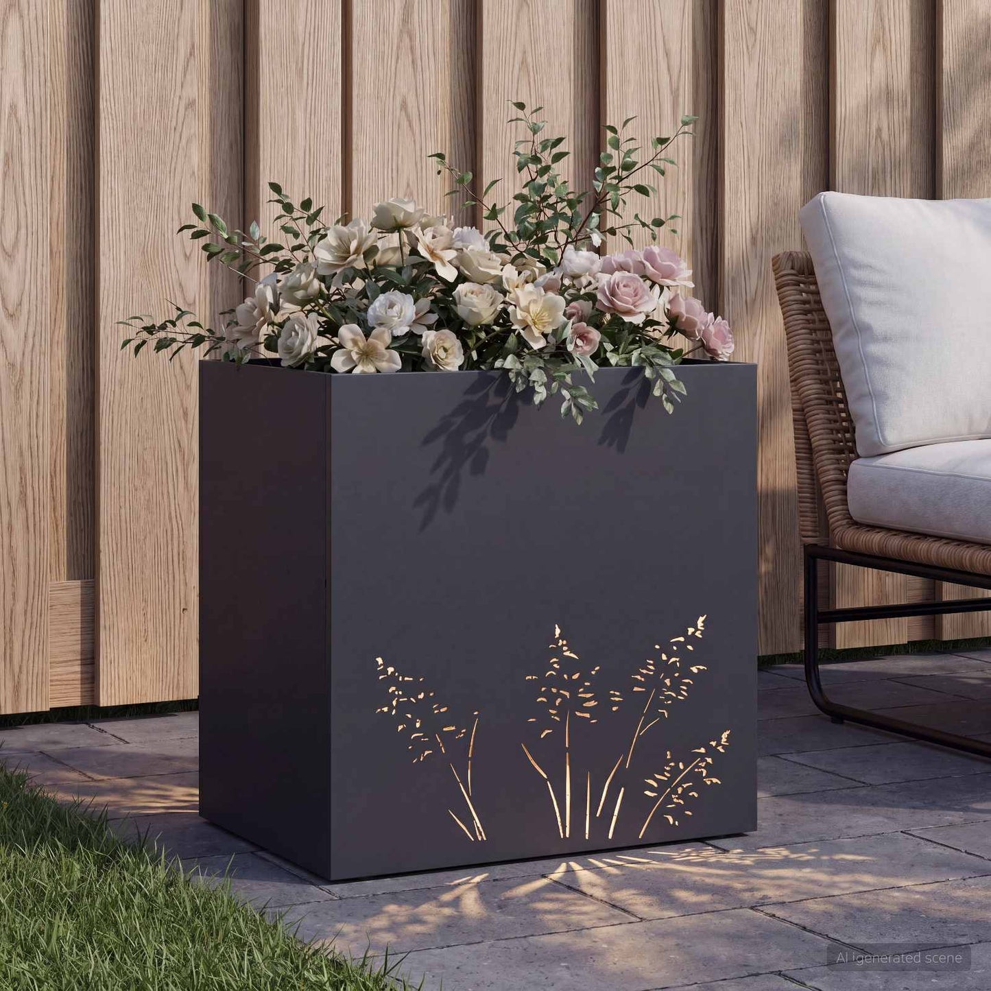vidaXL Γλάστρα Κήπου Ανθρακί 50 x 30 x 49 εκ Ψυχρής έλασης χάλυβας
