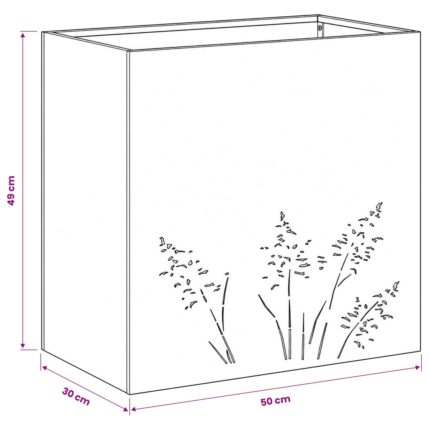 vidaXL Γλάστρα Κήπου 2 τμχ. Ασημί 50 x 30 x 49 εκ Ανοξείδωτο Ατσάλι