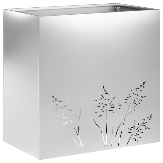 vidaXL Γλάστρα Κήπου Ασημί 50 x 30 x 49 εκ Γαλβανισμένος Χάλυβας