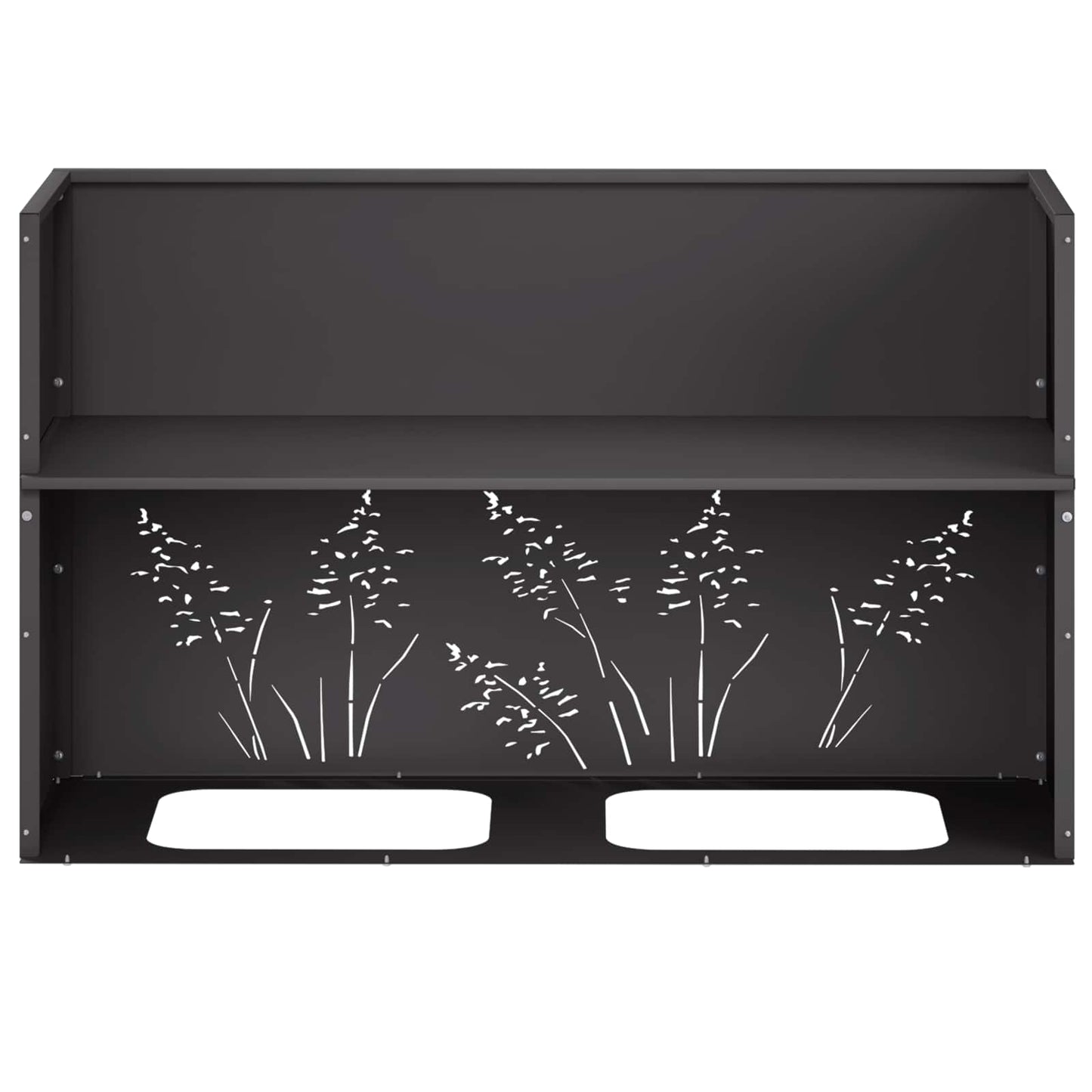 vidaXL Γλάστρα Κήπου Μαύρο 80 x 20 x 49 εκ Ψυχρής έλασης χάλυβας