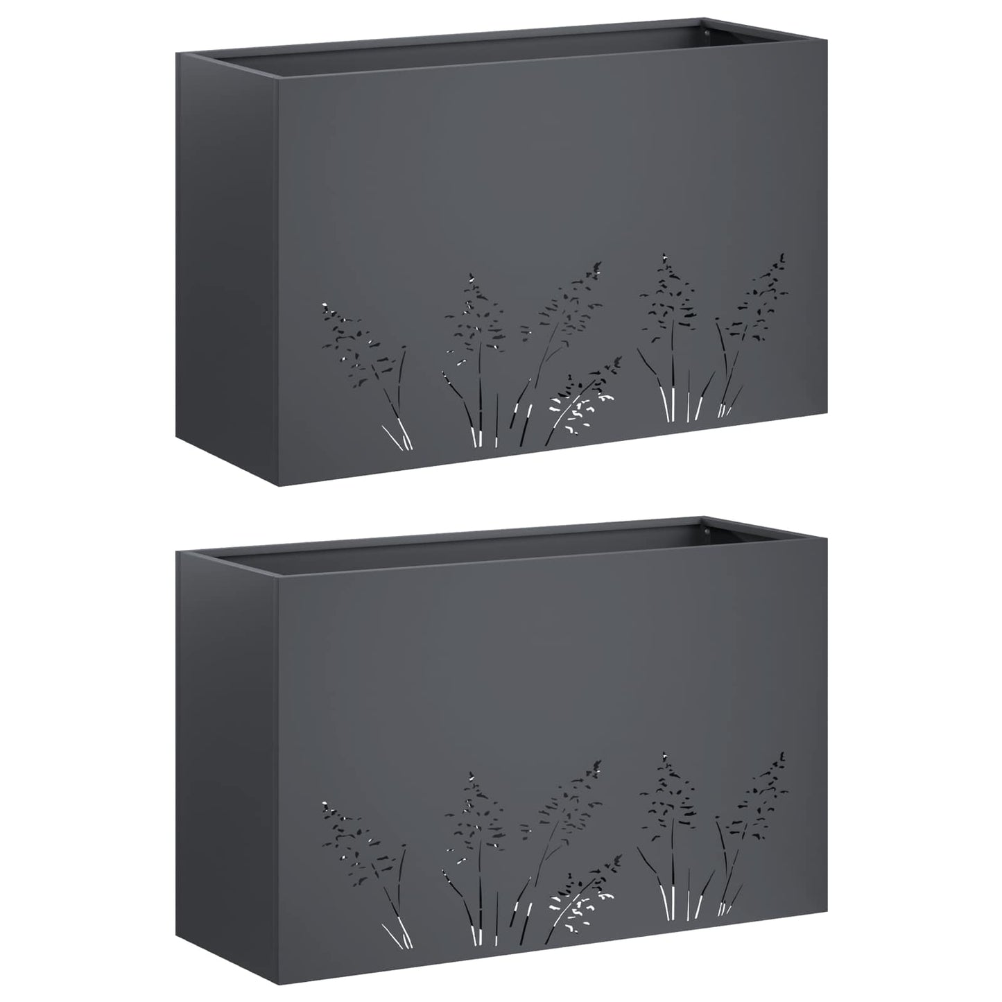 vidaXL Γλάστρα Κήπου 2 τμχ. Ανθρακί 80 x 30 x 49 εκ