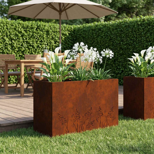 vidaXL Γλάστρα Κήπου Σκ rusty 80 x 30 x 49 εκ