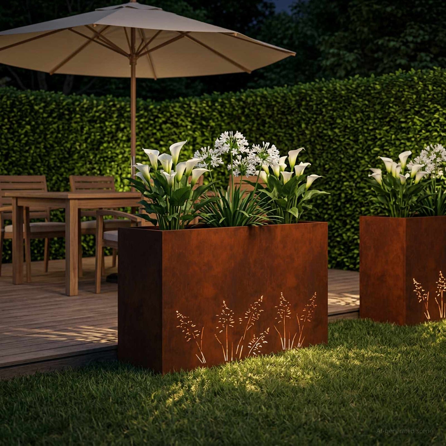 vidaXL Γλάστρα Κήπου Σκ rusty 80 x 30 x 49 εκ