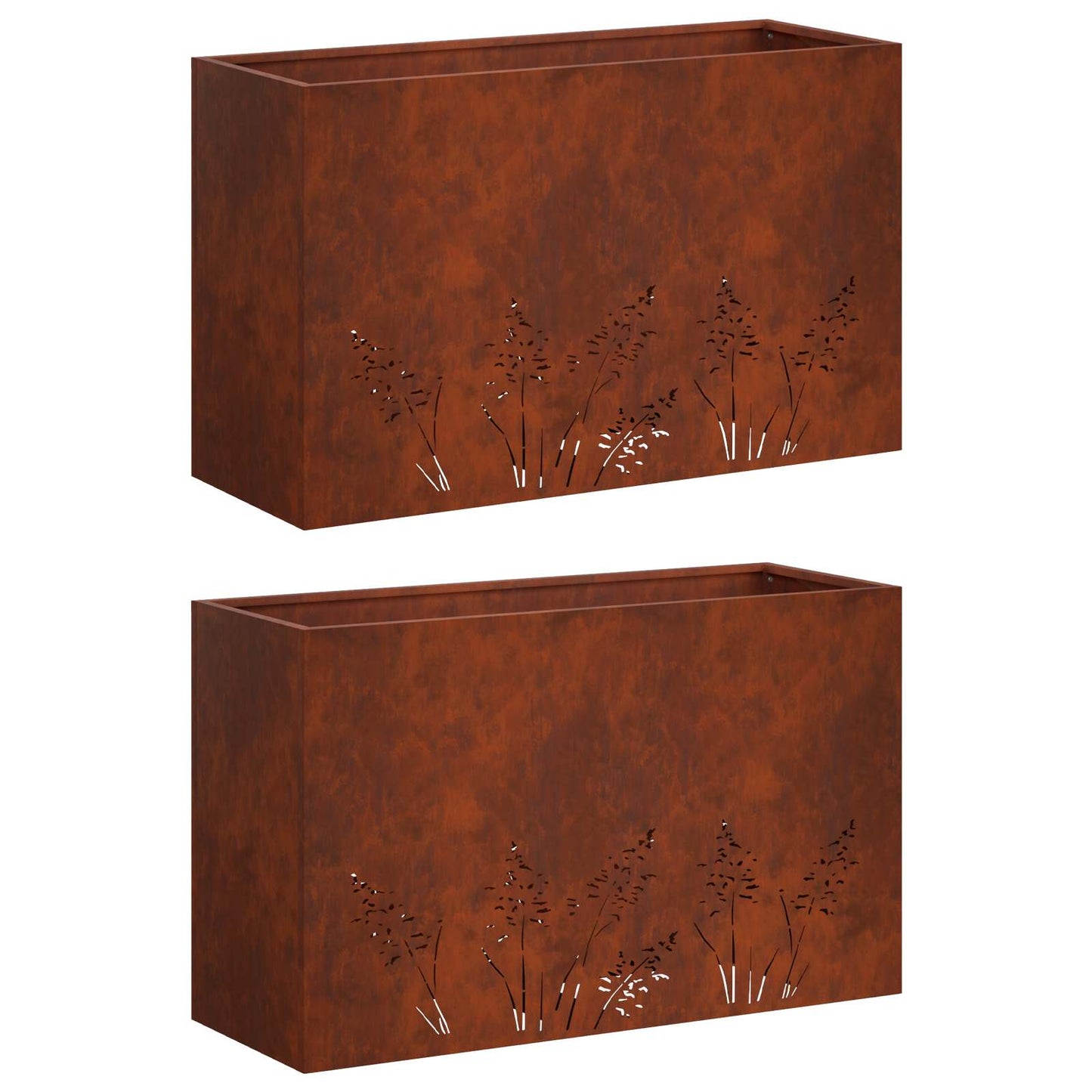vidaXL Γλάστρα Κήπου 2 τμχ. Σκ rusty 80 x 30 x 49 εκ
