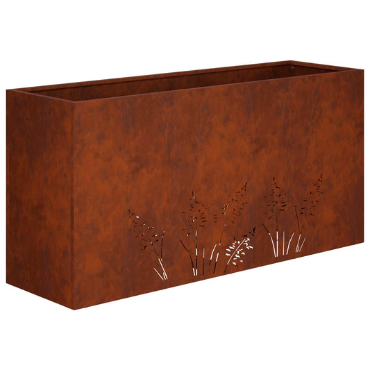 vidaXL Γλάστρα Κήπου Σκ rusty 100 x 20 x 49 εκ