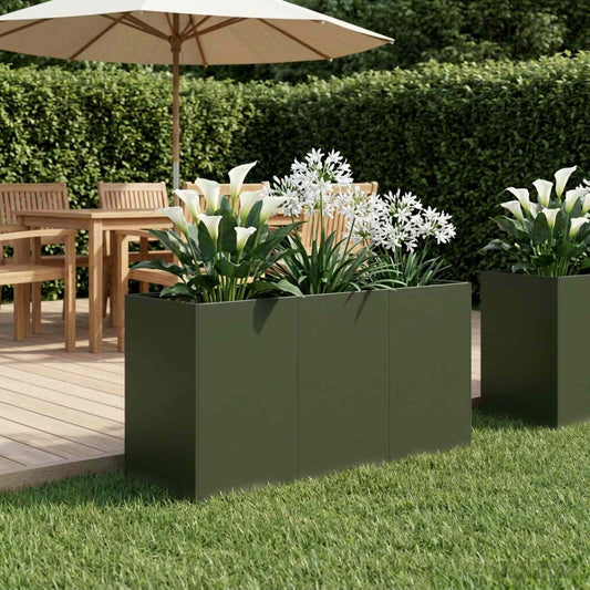 vidaXL Γλάστρα Κήπου Λαδί 120 x 40 x 60 εκ Ψυχρής έλασης χάλυβας