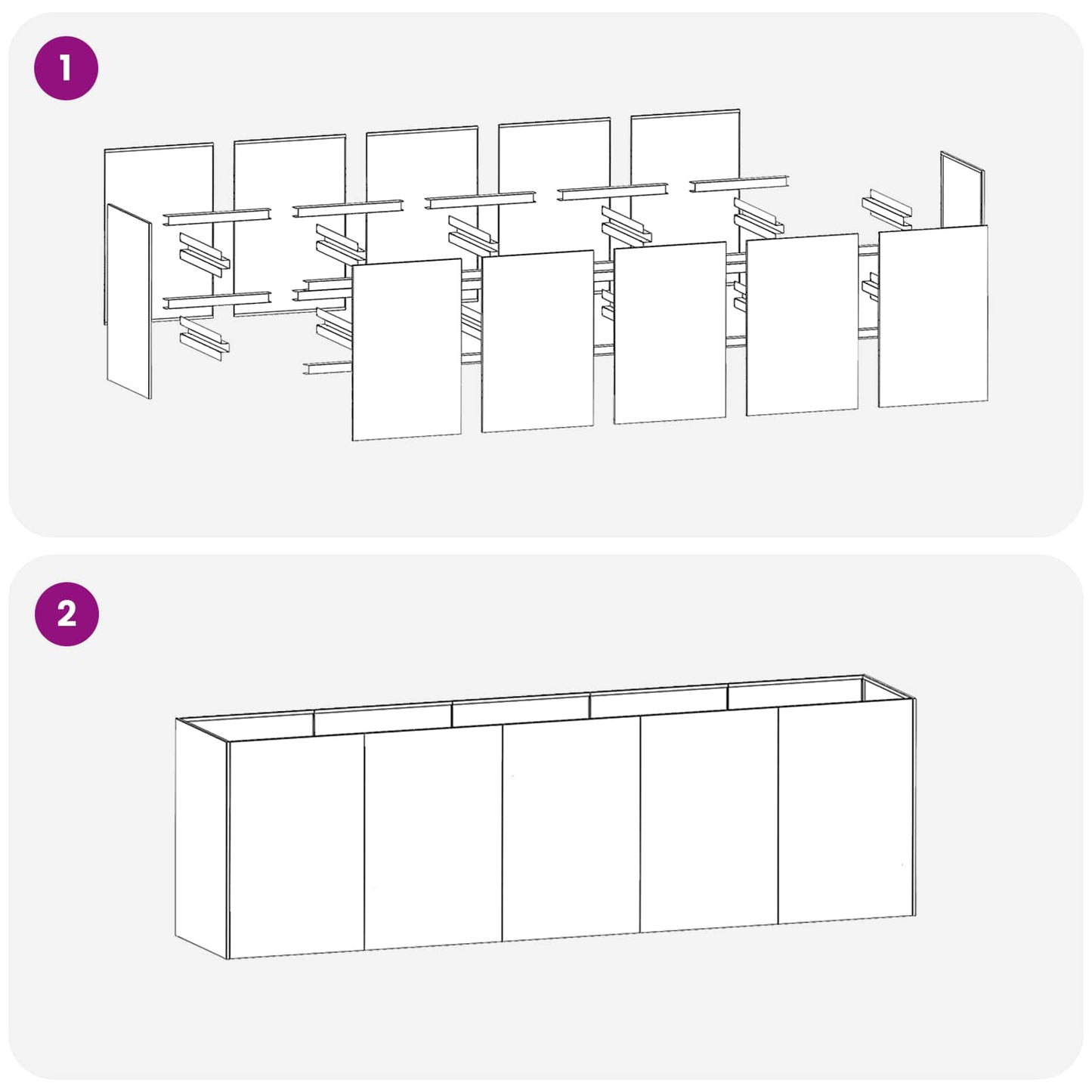 vidaXL Γλάστρα Κήπου Λευκό 200 x 40 x 60 εκ Ψυχρής έλασης χάλυβας