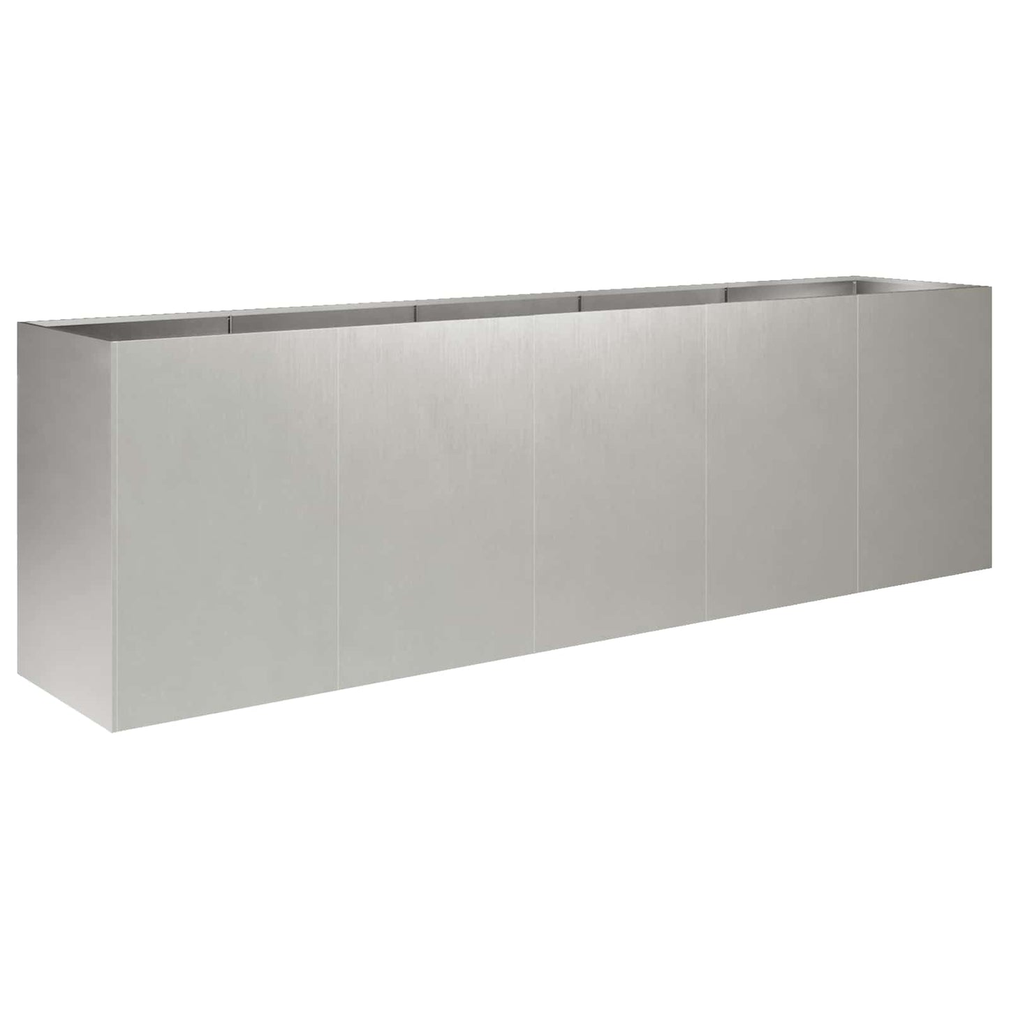 vidaXL Γλάστρα Κήπου Ασημί 200 x 40 x 60 εκ Ανοξείδωτο Ατσάλι