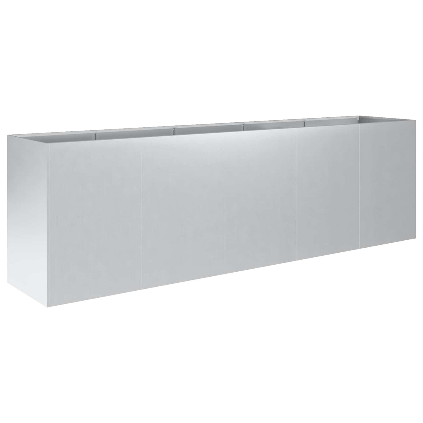 vidaXL Γλάστρα Κήπου Ασημί 200 x 40 x 60 εκ Γαλβανισμένος Χάλυβας