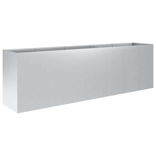 vidaXL Γλάστρα Κήπου Ασημί 200 x 40 x 60 εκ Γαλβανισμένος Χάλυβας