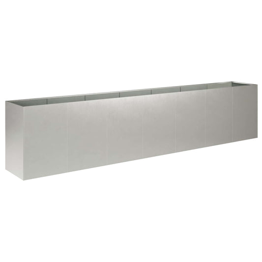 vidaXL Γλάστρα Κήπου Ασημί 280 x 40 x 60 εκ Ανοξείδωτο Ατσάλι