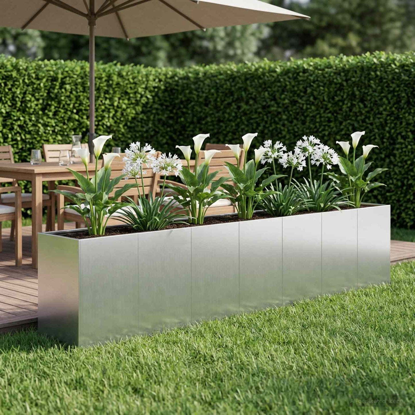 vidaXL Γλάστρα Κήπου Ασημί 280 x 40 x 60 εκ Γαλβανισμένος Χάλυβας