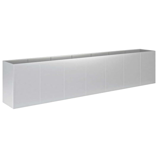vidaXL Γλάστρα Κήπου Ασημί 280 x 40 x 60 εκ Γαλβανισμένος Χάλυβας