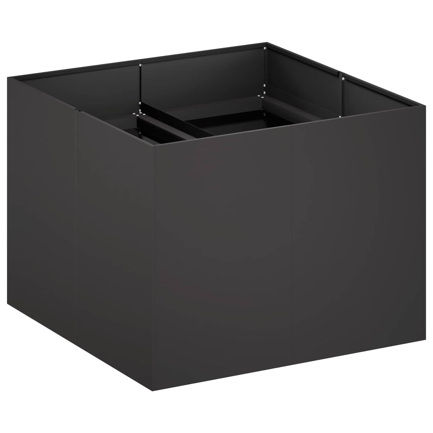 vidaXL Γλάστρα Κήπου Μαύρο 80 x 80 x 60 εκ. Ψυχρής έλασης χάλυβας