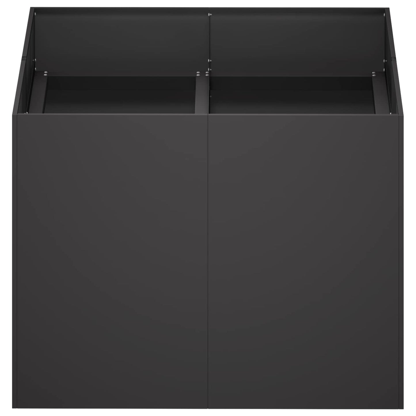 vidaXL Γλάστρα Κήπου Μαύρο 80 x 80 x 60 εκ. Ψυχρής έλασης χάλυβας